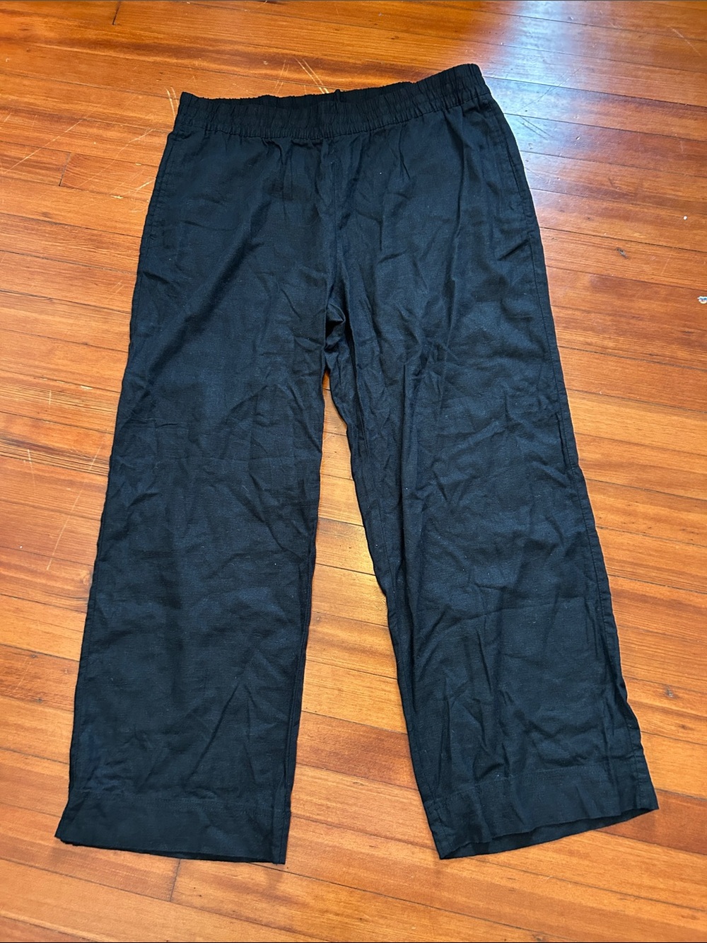 Old Navy Wide Leg Linen Blend Black Pants Women’s XL